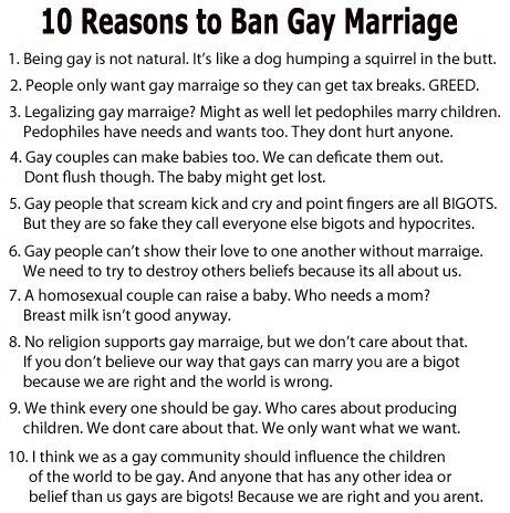 Why is gay marriage banned